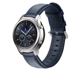 Strap-it® Samsung Gear S3 leren bandje (donkerblauw)