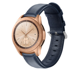 Strap-it® Samsung Galaxy Watch 42mm leren bandje (donkerblauw) Strap-it® Samsung Galaxy Watch 42mm leren bandje (donkerblauw)