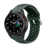 Strap-it® Samsung Galaxy Watch 4 Classic 42mm siliconen bandje met gaatjes (Legergroen)
