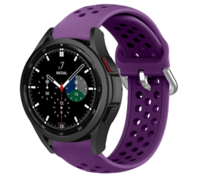 Strap-it® Samsung Galaxy Watch 4 Classic 42mm siliconen bandje met gaatjes (Paars)