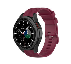 Strap-it® Samsung Galaxy Watch 4 Classic 42mm Luxe Siliconen bandje (donkerrood)
