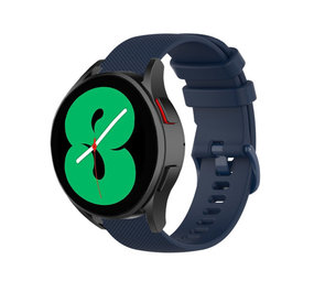 Strap-it® Samsung Galaxy Watch 4 44mm Luxe Siliconen bandje (donkerblauw)