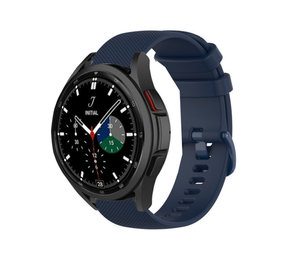 Strap-it® Samsung Galaxy Watch 4 Classic 46mm Luxe Siliconen bandje (donkerblauw)