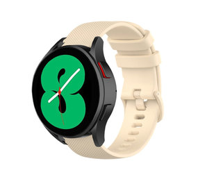 Strap-it® Samsung Galaxy Watch 4 44mm Luxe Siliconen bandje (beige)