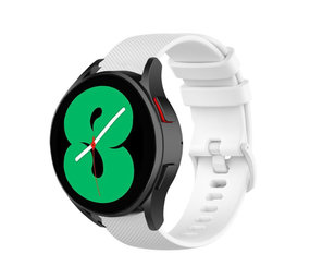 Strap-it® Samsung Galaxy Watch 4 44mm Luxe Siliconen bandje (wit)