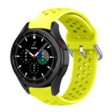 Strap-it® Samsung Galaxy Watch 4 Classic 42mm siliconen bandje met gaatjes (geel)