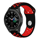 Strap-it® Samsung Galaxy Watch 4 Classic 42mm sport band (zwart/rood)