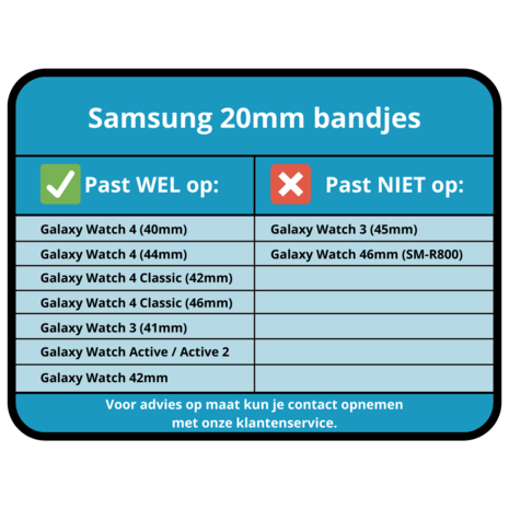 Strap-it® Strap-it Samsung Galaxy Watch 3 41mm Special Edition Band (zwart/wit)