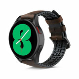 Strap-it® Samsung Galaxy Watch 4 40mm siliconen / leren bandje (bruin)