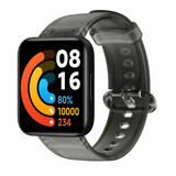 Strap-it® Redmi Watch 2 (Lite) clear silicone band (zwart)