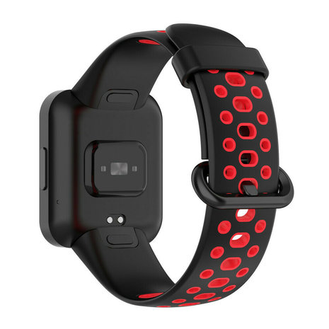 Strap-it® Strap-it Redmi Watch 2 (Lite) sport bandje (zwart/rood)