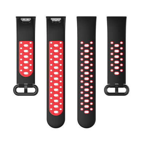 Strap-it® Strap-it Redmi Watch 2 (Lite) sport bandje (zwart/rood)