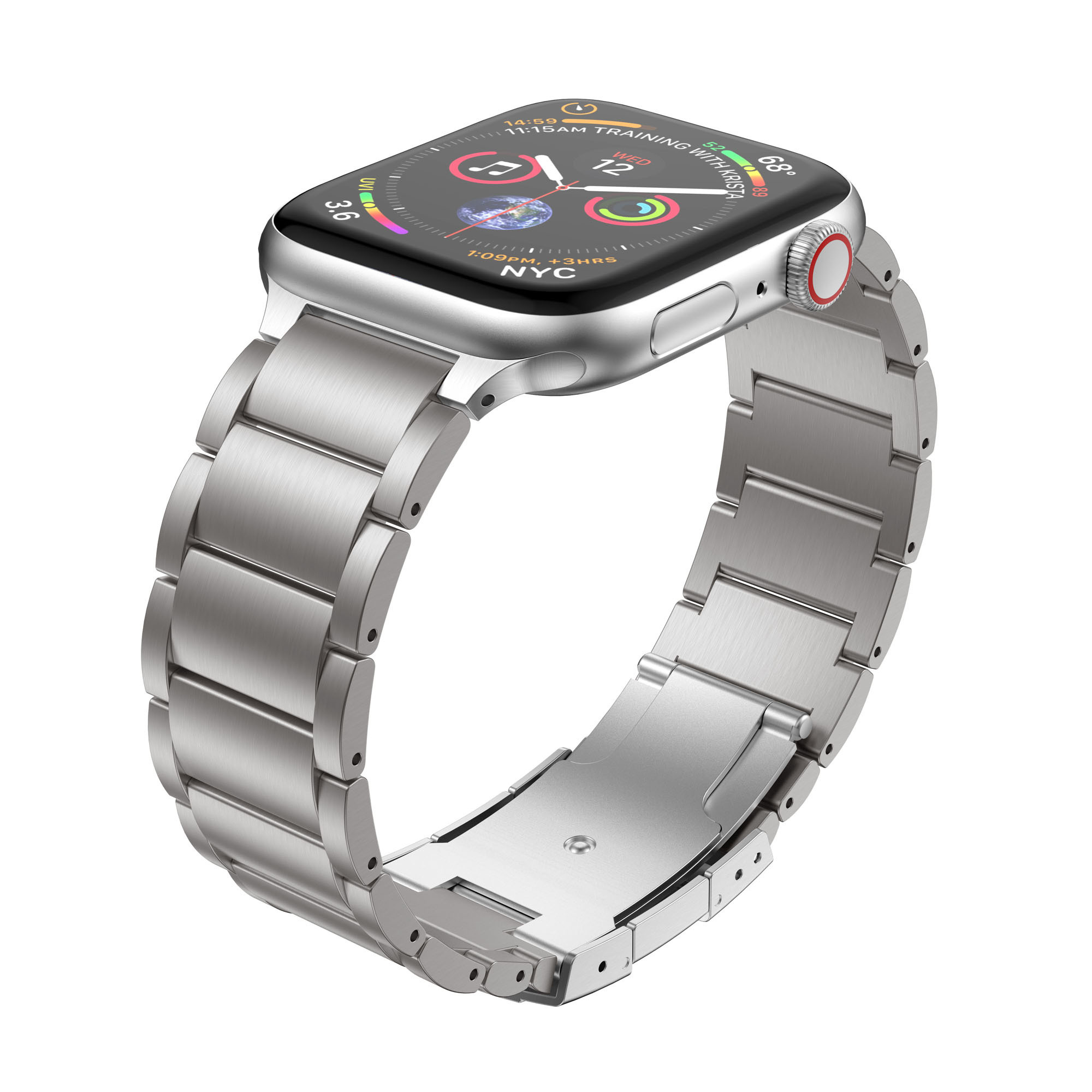 Apple Watch Titanium bandje (zilver) Smartwatchbanden.nl