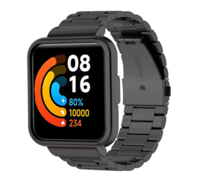 Strap-it® Redmi Watch 2 Lite stalen band (zwart)