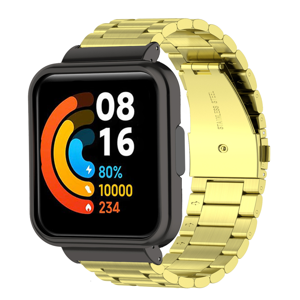 Strap-it® Strap-it Redmi Watch 2 Lite stalen band (goud) Strap-it® Strap-it Redmi Watch 2 Lite stalen band (goud)