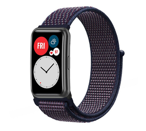 Strap-it® Huawei Watch Fit nylon bandje (indigo blauw)