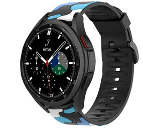 Strap-it® Samsung Galaxy Watch 4 Classic 42mm camouflage band (blauw)