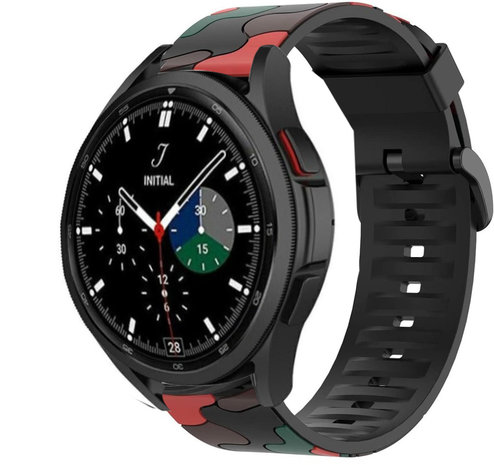 Strap-it® Strap-it Samsung Galaxy Watch 4 Classic 46mm camouflage band (rood) Strap-it® Strap-it Samsung Galaxy Watch 4 Classic 46mm camouflage band (rood)