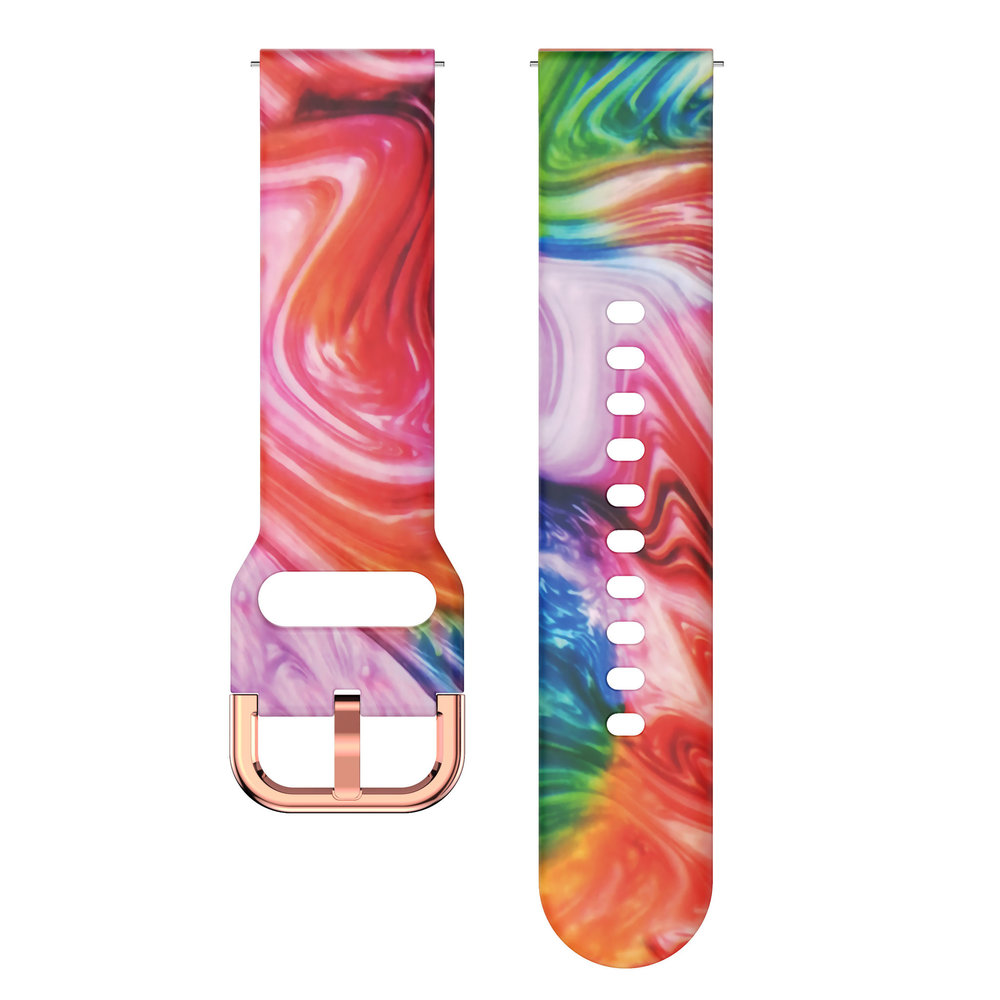 Strap-it® Strap-it Samsung Galaxy Watch 4 Classic 42mm Colorful Silicone bandje Strap-it® Strap-it Samsung Galaxy Watch 4 Classic 42mm Colorful Silicone bandje