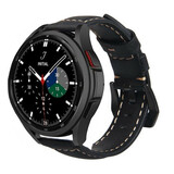 Strap-it® Samsung Galaxy Watch 4 Classic 42mm leren bandje (zwart)