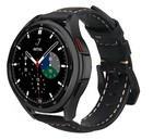 Strap-it® Strap-it Samsung Galaxy Watch 4 Classic 46mm leren bandje (zwart)