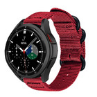 Strap-it® Strap-it Samsung Galaxy Watch 4 Classic 46mm nylon gesp band (rood)