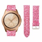 Strap-it® Strap-it Samsung Galaxy Watch 42mm leren glitter bandje (roze)