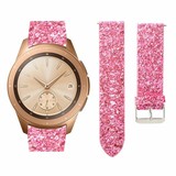 Strap-it® Samsung Galaxy Watch 42mm leren glitter bandje (roze) Strap-it® Samsung Galaxy Watch 42mm leren glitter bandje (roze)