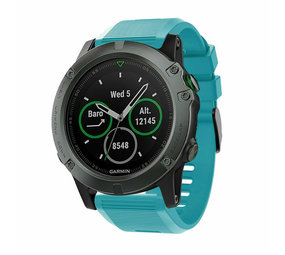 Strap-it® Garmin Fenix 5x / 6x siliconen bandje (lichtblauw)
