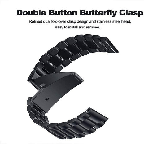 Strap-it® Strap-it Samsung Galaxy Watch Active titanium bandje (zwart)