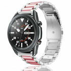 Strap-it® Strap-it Samsung Galaxy Watch 3 45mm stalen band (zilver/roze)