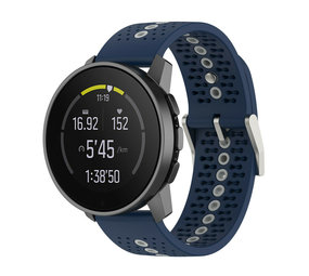 Strap-it® Suunto 9 Peak siliconen bandje (blauw/grijs)