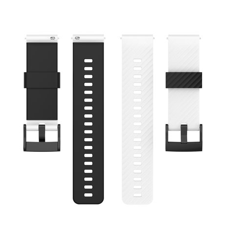 Strap-it® Strap-it Suunto 7 siliconen bandje (wit/zwart)