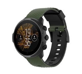 Strap-it® Suunto 7 siliconen bandje (groen/zwart)
