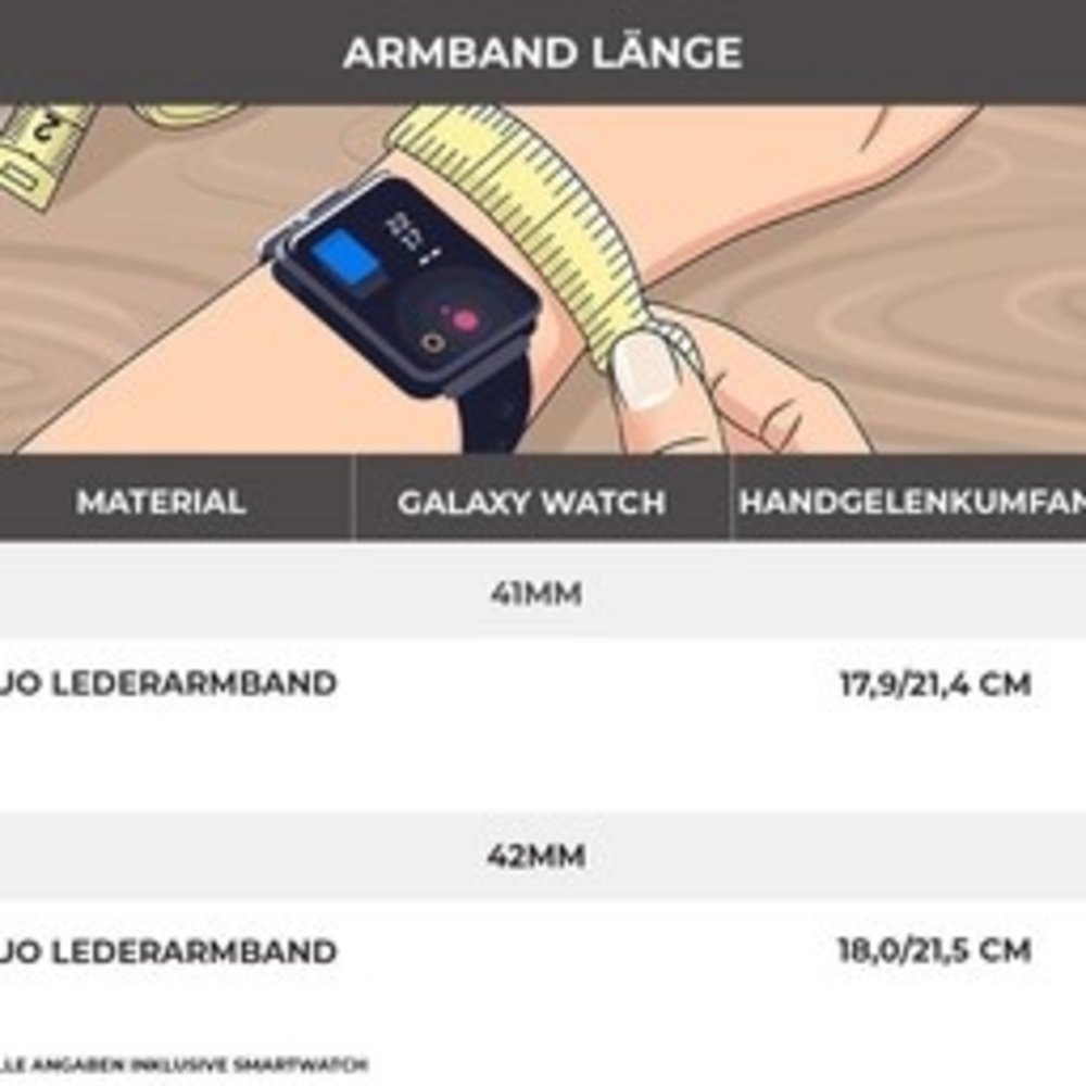 Strap-it® Strap-it Samsung Galaxy Watch leren band 42mm (wit/donkerblauw)