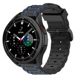 Strap-it® Samsung Galaxy Watch 4 classic 46mm sport gesp band (zwart/blauw)