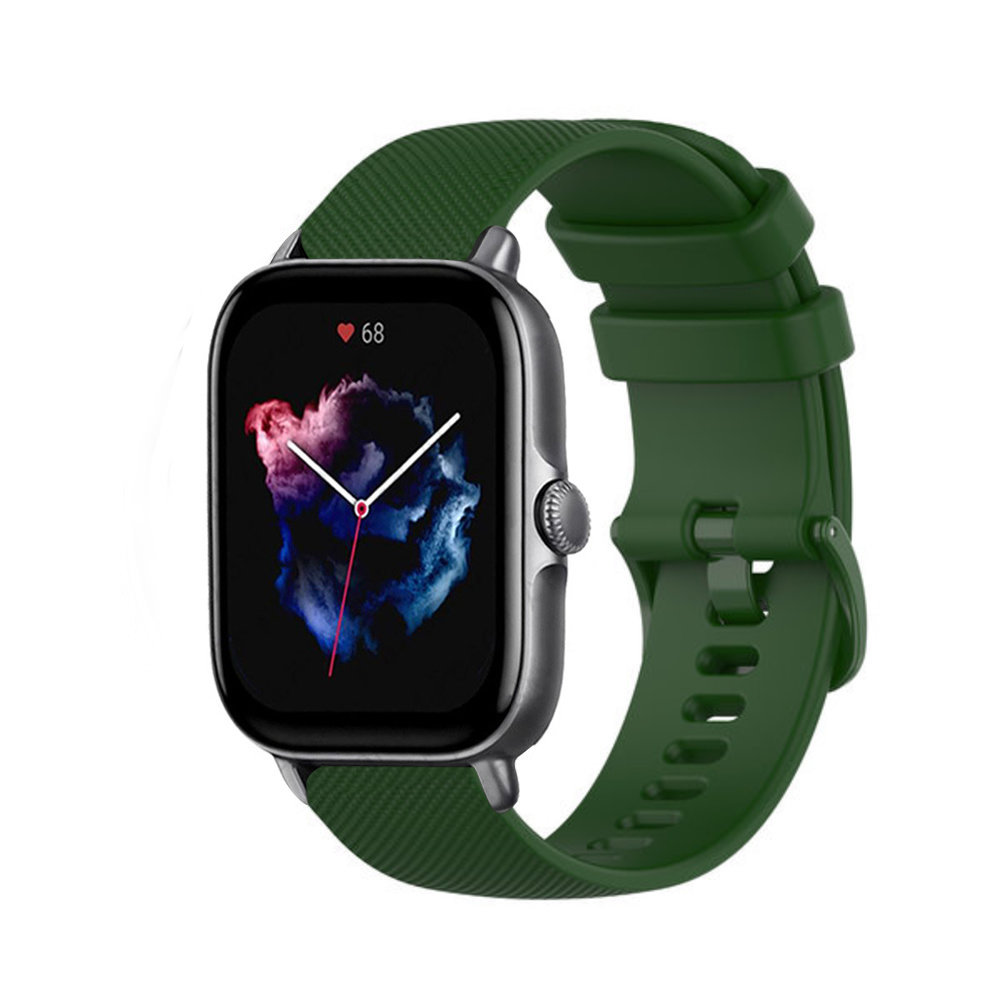 Strap-it® Strap-it Amazfit GTS 3 Luxe Siliconen bandje (legergroen)