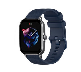 Strap-it® Amazfit GTS 3 Luxe Siliconen bandje (donkerblauw)