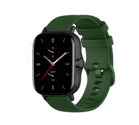 Strap-it® Amazfit GTS 2 Luxe Siliconen bandje (legergroen)