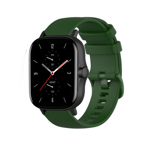 Strap-it® Strap-it Amazfit GTS 2 Luxe Siliconen bandje (legergroen)