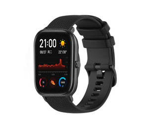 Strap-it® Amazfit GTS Luxe Siliconen bandje (zwart)