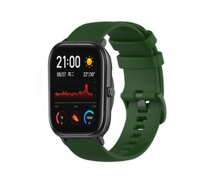 Strap-it® Amazfit GTS Luxe Siliconen bandje (legergroen)