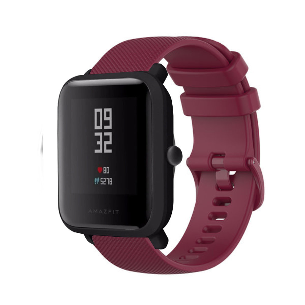 Strap-it® Strap-it Amazfit Bip Luxe Siliconen bandje (donkerrood)