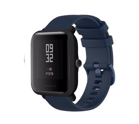 Strap-it® Amazfit Bip Luxe Siliconen bandje (donkerblauw)