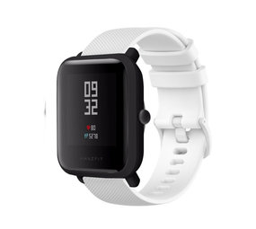 Strap-it® Amazfit Bip Luxe Siliconen bandje (wit)