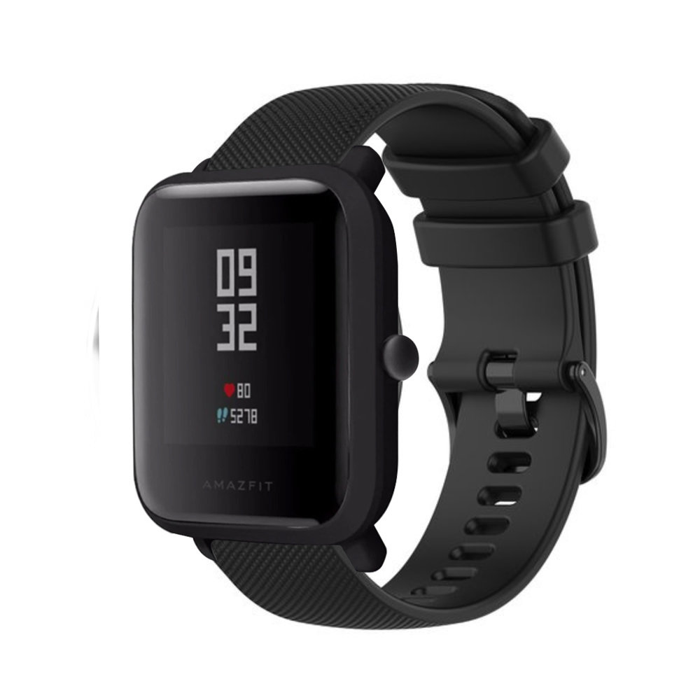 Strap-it® Strap-it Amazfit Bip Luxe Siliconen bandje (zwart)