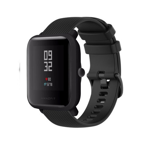 Strap-it® Strap-it Amazfit Bip Luxe Siliconen bandje (zwart)