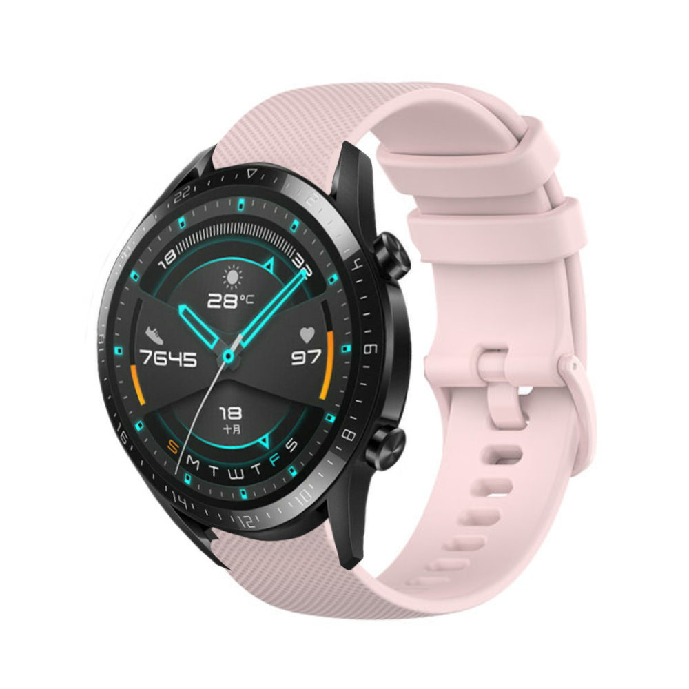 Strap-it® Strap-it Huawei Watch GT 2 Luxe Siliconen bandje (roze)