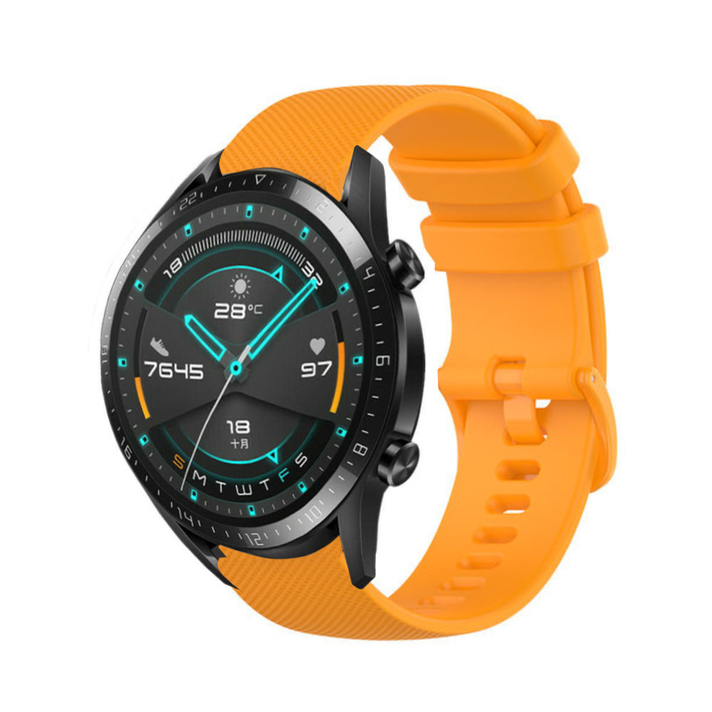 Strap-it® Strap-it Huawei Watch GT 2 Luxe Siliconen bandje (oranje)