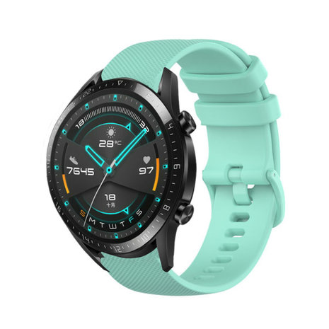 Strap-it® Strap-it Huawei Watch GT 2 Luxe Siliconen bandje (aqua)